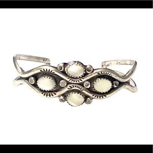 Native American MOP Sterling Silver Cuff Bracelet
